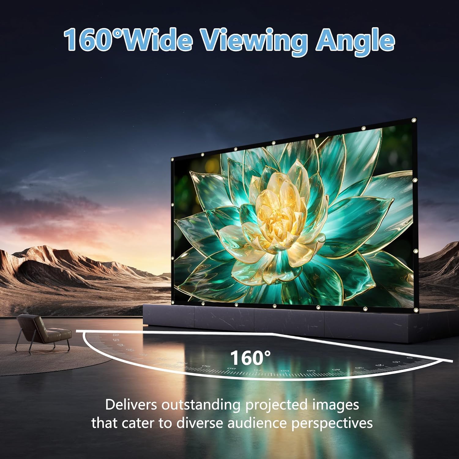 Amazon | 84インチ プロジェクタースクリーン 16:9 ポータブル